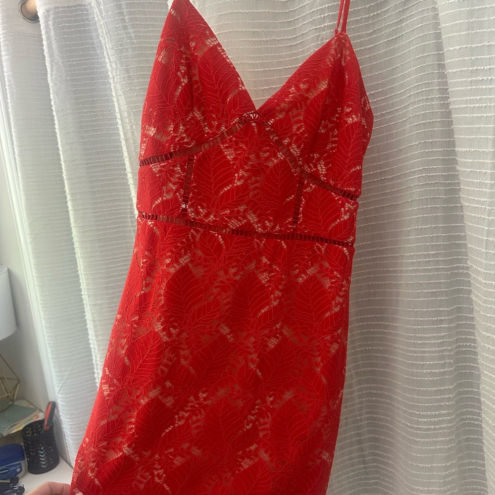Red Lace Mini Dress